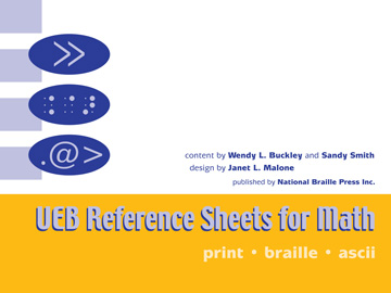 UEB Reference Sheets for math