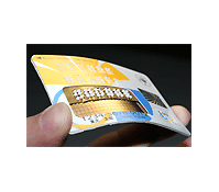 A photo of the world's first Braille sheet display on a credit card