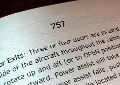 Braille and large print together throughout entire volume