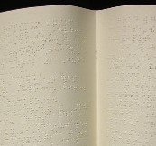 Braille volume using our standard, magazine-style metal stitch.