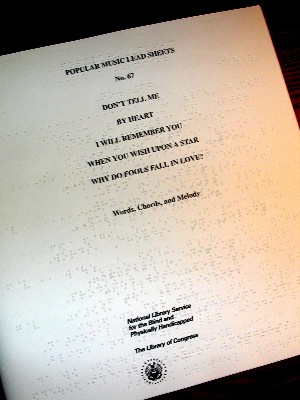 A braille volume produced for the Library of Congress