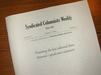A braille magazine