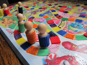 Photo of the accessible Candyland game.