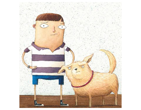 Picture from the book shows the boy and his dog