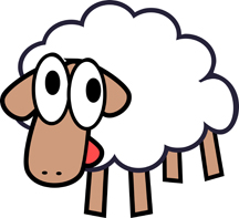 cartoon drawing of a sheep