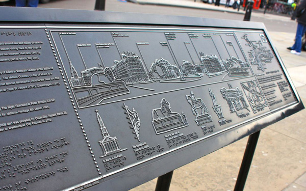 Photo of an outdoor tactile map/plaque 