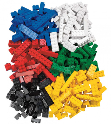 Lego blocks in all colors