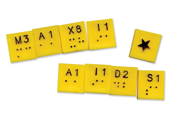 Image of braille letter tiles