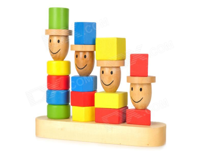 block toy family of four, each a different height