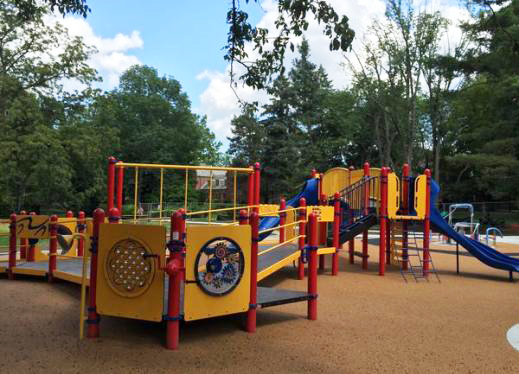 Photo of the playground at Perkins School for the Blind.
