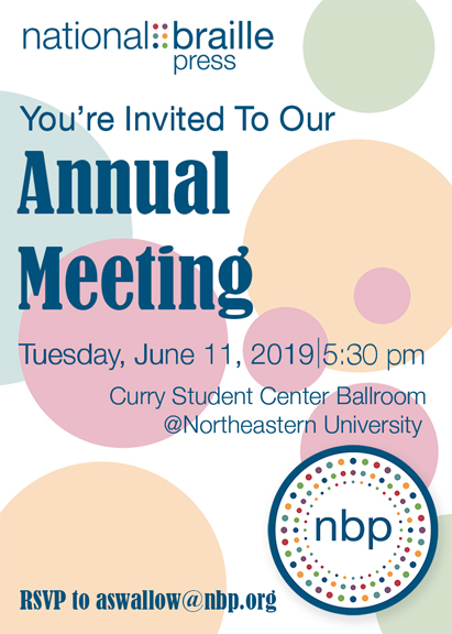 annual meeting invitation image, June 11th, 2019, at 5:30pm, Curry Student Center Ballroom (on the Northeastern campus)