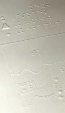 Part of a tactile graphic map of the Middle East