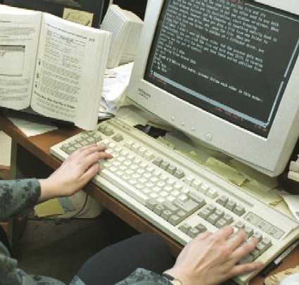 A transcriber at work