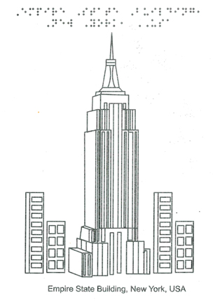 book cover for Tactile Landmarks shows the empire state building 