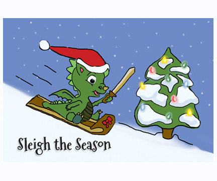 Sleigh the Season Print/Braille Holiday Cards