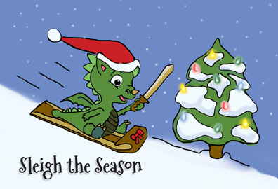 Sleigh the Season Print/Braille Holiday Cards