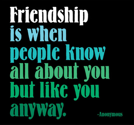 Friendship is when people know all about you but like you anyway magnet