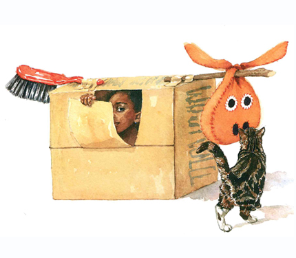 Image from Iggy book: Iggy's fruit building.