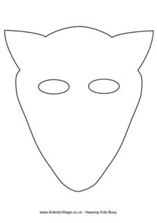 template drawing of a fox mask