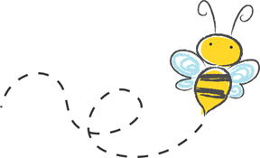 cartoon drawing of a bee