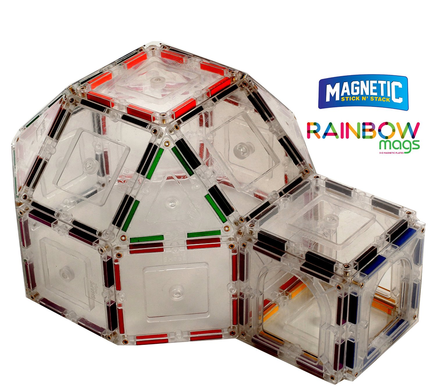 Photo of the rainbow magnets igloo set.