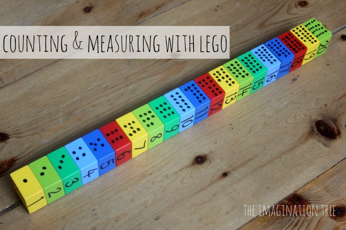 Counting and measuring with Legos shows a Lego ruler