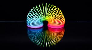 rainbow-solored slinky.