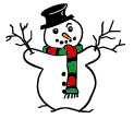 A festive snowman.